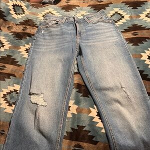 Women's Light Blue Distressed Jeans